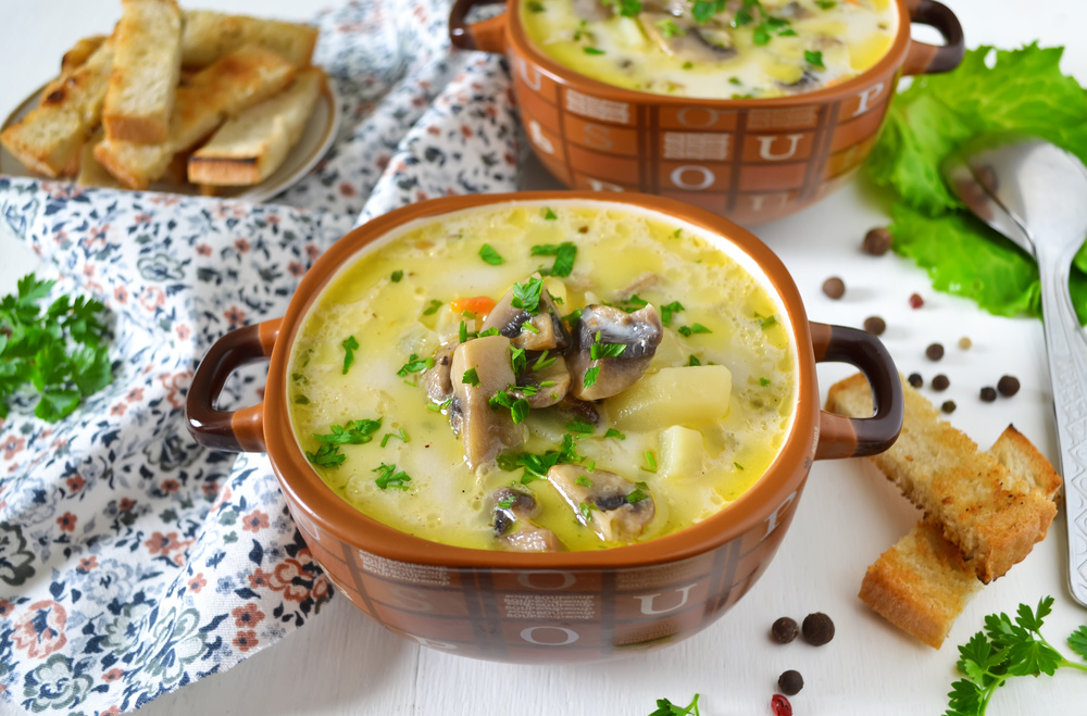 Суп грибной из шампиньонов с плавленым сыром – вкусные рецепты